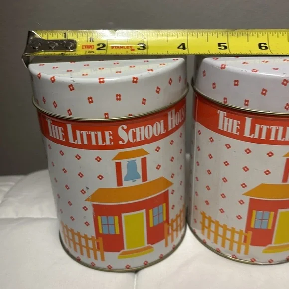 Vintage The Little School House 2 Sets Of Three Nesting Tins - 6 Tins - Picture 3 of 13